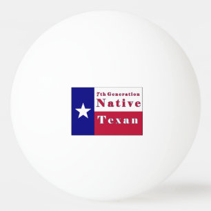Balle De Ping Pong Drapeau texan natif de 7e génération