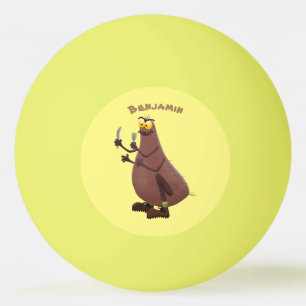 Balle De Ping Pong Drôle affamé pulette affamée dessin animé