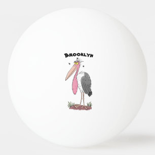Balle De Ping Pong Drôle dessin animé de cigogne en marabou