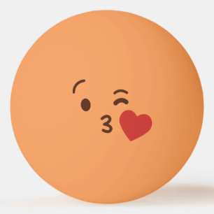 Balle De Ping Pong Drôle. Emoji. Émoticône. Je T'Aime !