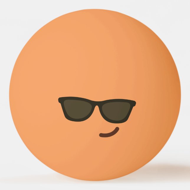 Balle De Ping Pong Drôle. Emoji. Émoticône. Monsieur l'Cool ! (Dos)