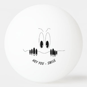 Balle De Ping Pong Drôle Eyes Ping Pong Ball Smile - Texte Personnali