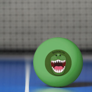 Balle De Ping Pong Drôle T Rex dinosaure bouche dessin animé illustra