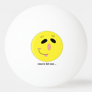 Balle De Ping Pong Drôle visage heureux avec dire
