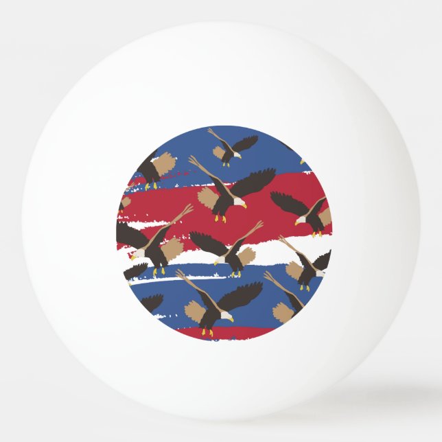 Balle De Ping Pong Eagle Bird USA Patriotic American Flag (Devant)