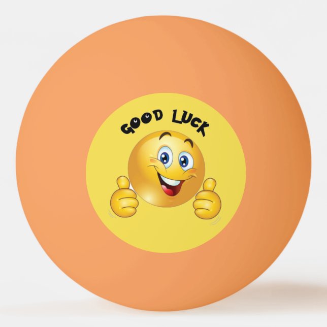 Balle De Ping Pong Emoji de bonne chance (Dos)