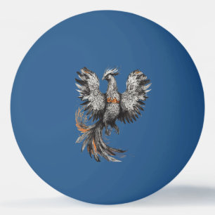 Balle De Ping Pong Encre de phénix mystique avec Ac orange vif