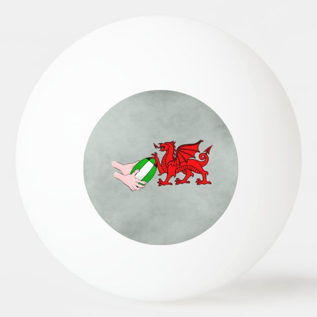 Balle De Ping Pong Équipe De Pays De Galles De Rugby Dragon (Devant)