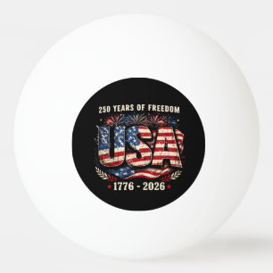 Balle De Ping Pong États-Unis 250 Ans de Liberté   1776–2026 Patriote