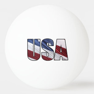 Balle De Ping Pong États-Unis en rouge blanc et bleu drapeau patrioti