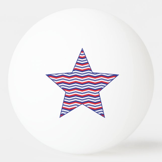 Balle De Ping Pong Étoile patriotique Chevron (Devant)