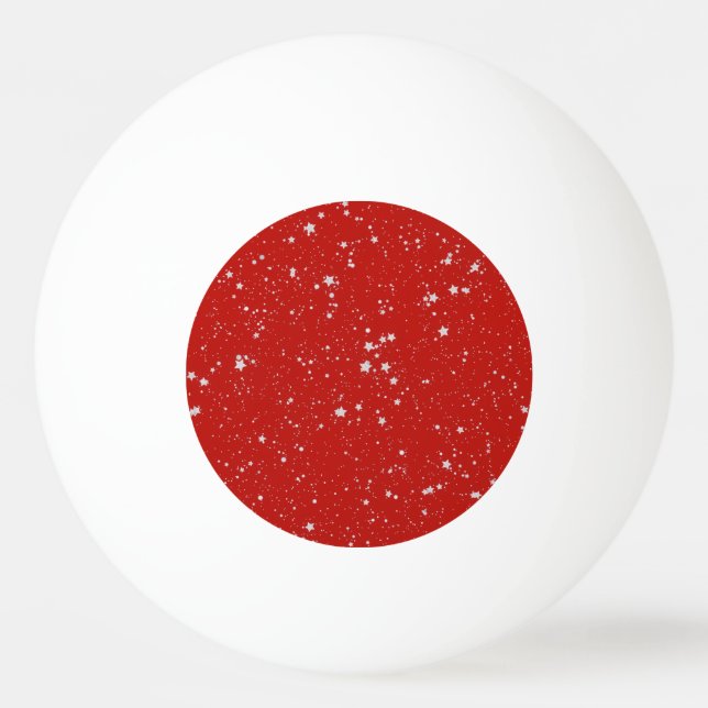 Balle De Ping Pong Étoiles de parties scintillantes - rouge argenté (Devant)