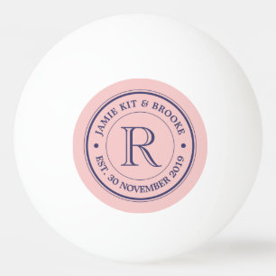 Balle De Ping Pong Faites votre propre Rose Quartz rose Logo Monogram