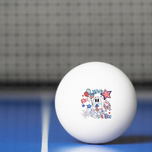 Balle De Ping Pong Fantôme rouge blanc Boo patriotique Halloween du 4