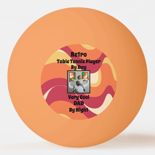 Balle De Ping Pong Fête des pères rétro "Papa Cool" Texte de la photo (Devant)