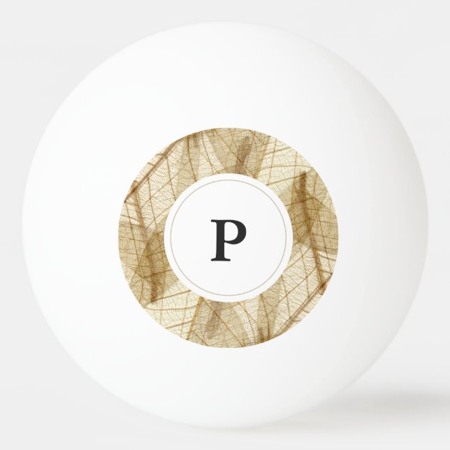 Balle De Ping Pong Feuille de dentelle beige rustique (Devant)