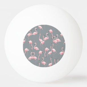 Balle De Ping Pong Flamant rose Grey : Vintage Motif sans couture.