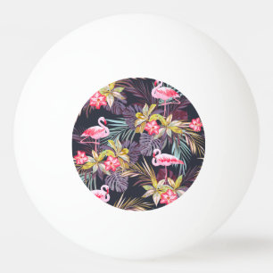 Balle De Ping Pong Flamant rose Tropical : Motif sans couture d'été