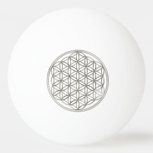 Balle De Ping Pong Fleur de la vie / Blume des Lebens - argent