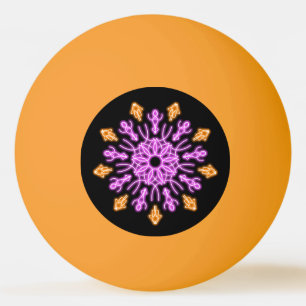 Balle De Ping Pong Fleur de néon rose et orange