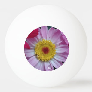 Balle De Ping Pong Fleur rose et jaune