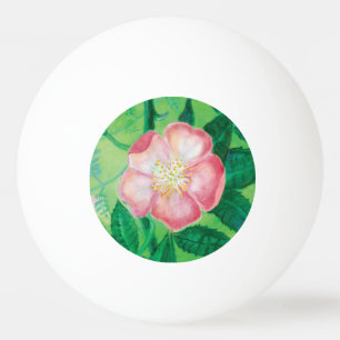 Balle De Ping Pong Fleurs Roses roses et Feuilles verts illustrations