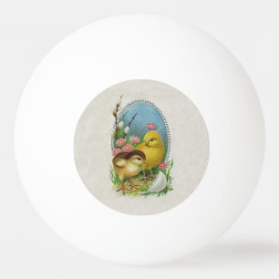 Balle De Ping Pong Fleurs vintages de poussins de bébé de ressort de
