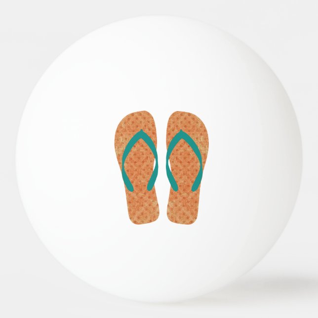 Balle De Ping Pong Flip Flops Orange Summer Beach (Devant)