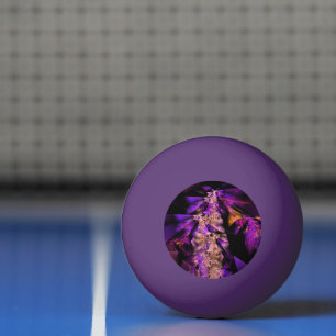 Balle De Ping Pong fractale moderne en noir et violet