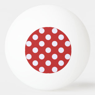 Balle De Ping Pong Fractales blanches pois rouges Fond Fractales