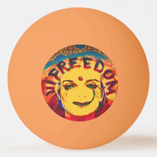 Balle De Ping Pong Freedom Face souriante jaune (Devant)