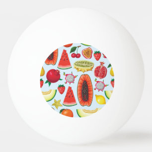 Balle De Ping Pong Fruits Exotiques : Imprimé tendance sans couture.