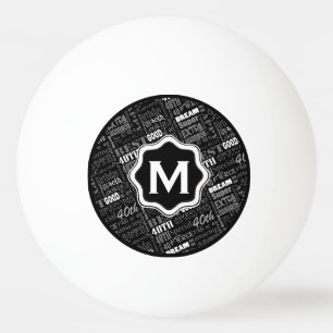 Balle De Ping Pong Fun 40e anniversaire fête Monogramme personnalisé