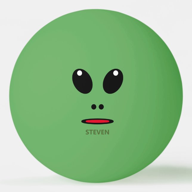 Balle De Ping Pong Funny Green Alien Face Personnalisé (Devant)