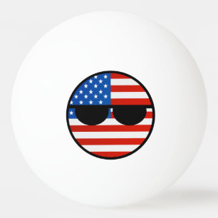 Balle De Ping Pong Funny Trending Geeky USA Countryball