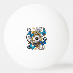 Balle De Ping Pong Gears of Steampunk and Blue Butterflies
