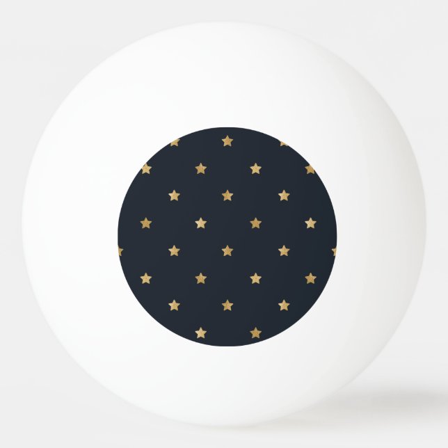 Balle De Ping Pong Golden Stars on Midnight Black (Devant)