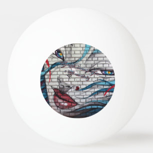 Balle De Ping Pong Graffiti de fille asiatique 