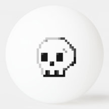 Grand crâne pixel art 8 bits Ping Pong Ball