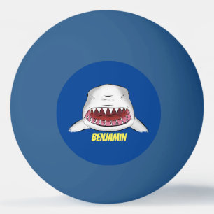 Balle De Ping Pong Grand requin blanc moyen dessin animé