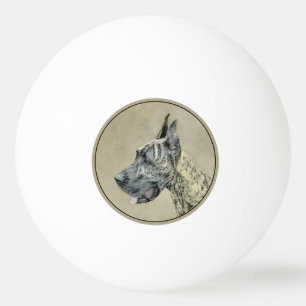 Balle De Ping Pong Grande Danse (Brindle) Peinture - Art Chien origin