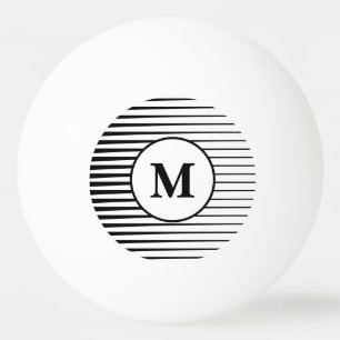 Balle De Ping Pong Grandes Motifs Noires Et Blanches Monogrammes Él