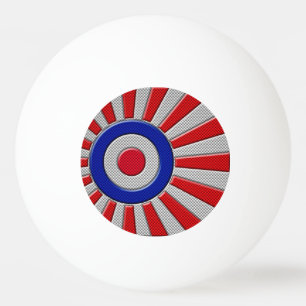 Balle De Ping Pong Gras Roundel Sunburst Design en fibre de carbone