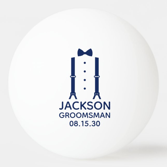 Balle De Ping Pong Groomsman Blue Tie Ping Pong Ball (Devant)