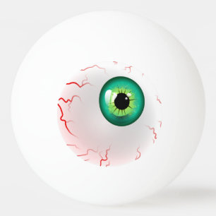 Balle De Ping Pong Halloween heureux ! Globe oculaire vert éffrayant