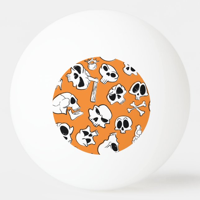 Balle De Ping Pong Halloween Skulls Bones DoodMotif (Devant)