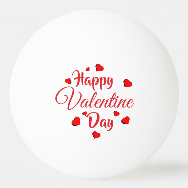 Balle De Ping Pong Happy Valentine Day  white (Devant)
