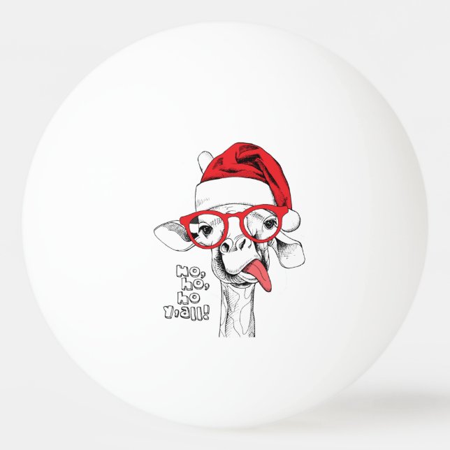Balle De Ping Pong Hipster Christmas Giraffe | Vacances (Devant)