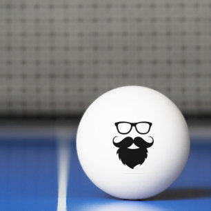 Balle De Ping Pong Homme à la barbe drôle de pleine culture