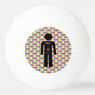 Balle De Ping Pong Homme silhouetté LGBTQ Gat et hommes arc-en-ciel